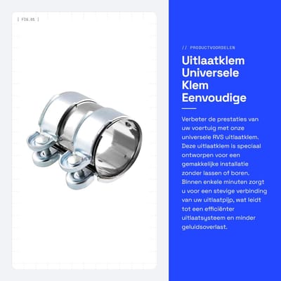Dailygoods- Uitlaatklem Diameter 51 Mm - Dubbele Klem - Universele Klem - RVS Klem - Reparatieklem - Eenvoudig te installeren - Uitlaatklemmen