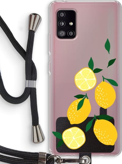 Case Company® - Hoesje met koord geschikt voor Samsung Galaxy A51 5G hoesje met Koord - You're my lemon - Telefoonhoesje met Zwart Koord - Bescherming aan alle Kanten en Over de Schermrand
