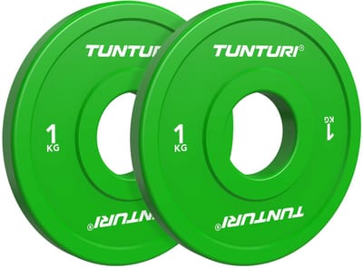 Tunturi Platinum Fractional Plate - Bumperplates - Groen - 1kg - Set