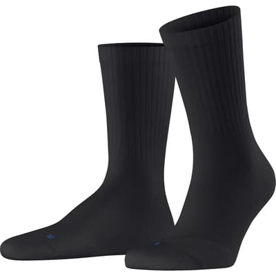 FALKE Run Rib Crew lichte padding katoen functioneel materiaal Sokken unisex zwart - maat 35-36