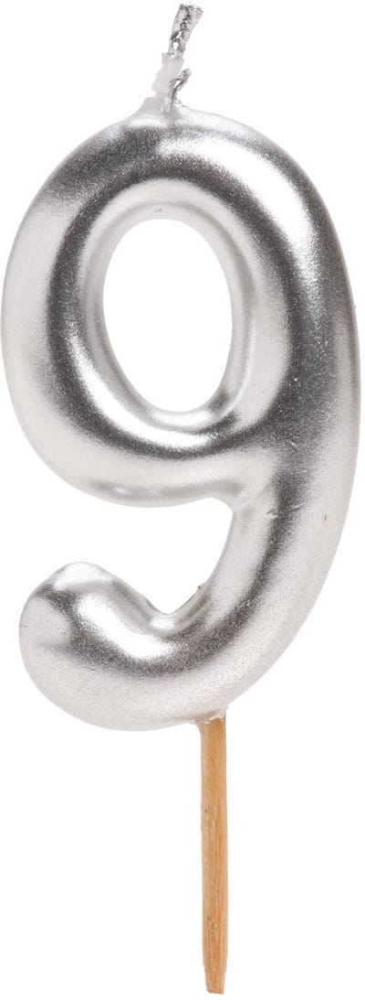 Dekora Silver Comic Birthday Candle - 9