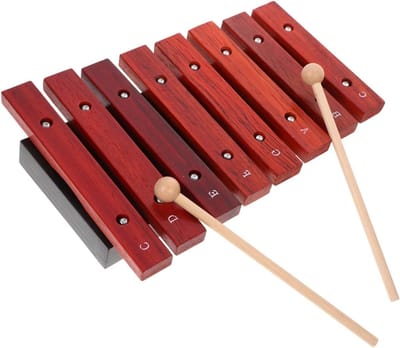Houten Xylofoon - Muziekinstrument Noten - Muziek Leren Spelen - Nauwkeurige Toon - 8 Noten - Natuurlijk Hout