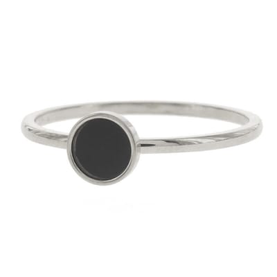 Kalli ring Black Dot Zilver-4049 (17mm)