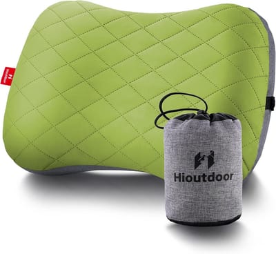 Opblaasbaar hoofdkussen met afneembare kussensloop - compact reiskussen voor camping en outdoor