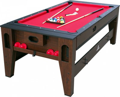 Cougar Reverso Pool & Airhockeytafel 6ft - Verstelbare poten - 2-in-1 Airhockey en Pooltafel - Inclusief één set poolballen, triangel, 2 keuen, biljartkrijt en borstel - 177x92x81cm