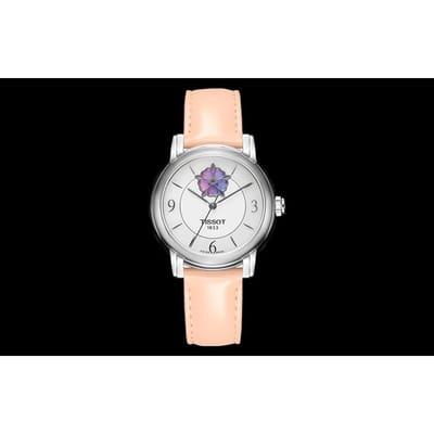 Tissot Hartserie Mechanisch Uurwerk 30m Waterbestendig Horloge 35mm Wit Wijzerplaat Roestvrijstalen Kast Kalfsleren Band Dameshorloges T050.207.16.117.00 Pink Strap white