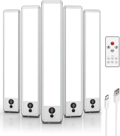 LED Lamp met Bewegingsmelder voor Keuken en Meubels - Oplaadbare Verlichting met Afstandsbediening - 5 Stuks