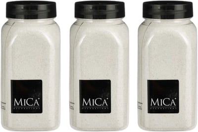 Mica Decorations decoratie zand - 3x - 650ml - wit - hobby zandkorrels - sierzand - voor windlichten