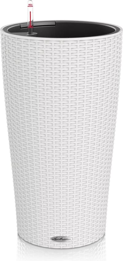 LECHUZA CILINDRO Cottage 23 - Plantenbak - met uitneembare binnenbak - met bewateringssysteem - ALL-IN-ONE set met LECHUZA-PON - wit