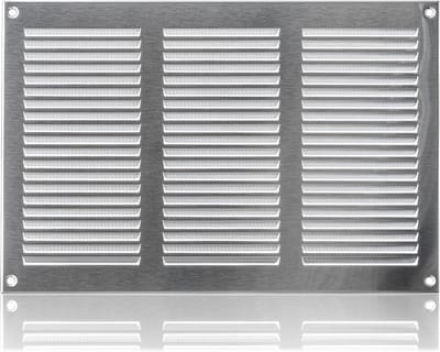 Ventilatierooster RVS 300x200mm met Hor voor Buitenlucht Toevoer en Afvoer