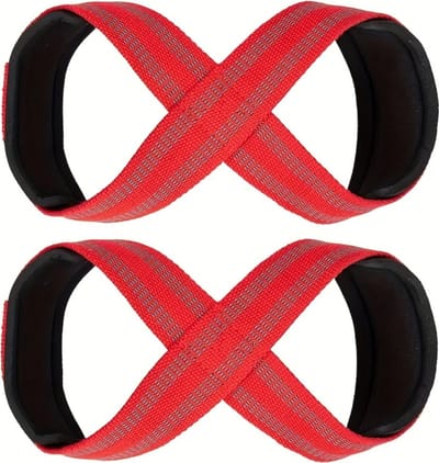 Nivard Wrist Wraps - Lifting Straps - Crossfit Grips - Polsband - Krachttraining - Fitness - Deadlift - 8 Vormig - Rood