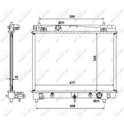 Radiator, motorkoeling NRF 58495