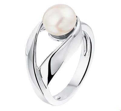 Zilver Gerhodineerde Ring parel 1326626 18.50 mm (58)