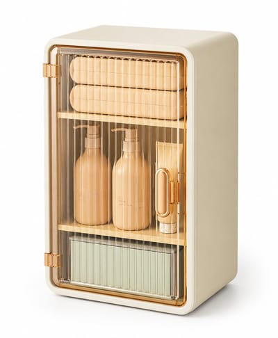 Daity 1 Stuk - Eenvoudig te installeren make-up opbergdoos met zelfklevende papieren handdoekdispenser, multifunctionele organizer voor thuis, tissuehouder, simpele tissuehouder