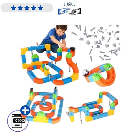 Magnetische Treinbaan Bouwset 140 Delig – Magnetische Bouwblokken Met Racebaan En Treinen 3D Constructieset Educatief STEM Speelgoed Creatief Magnetisch Bouwen Voor Kinderen Jongens En Meisjes Met Ebook
