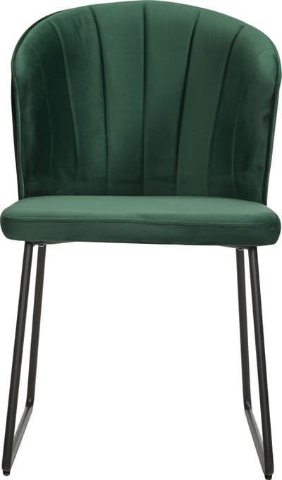 Soof&Tess - Set van 4 - Amalfi U leg Eetkamerstoel - Groen - Fluweel - Velvet - Industrieel - Met armleuning - Easy Clean Stoffen - Hoge Kwaliteit