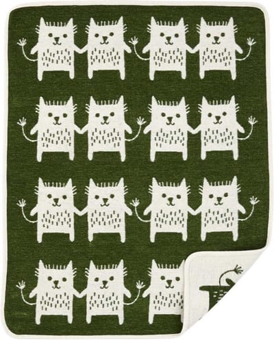 Klippan wiegdeken chenille katoen Little me - groen- 70x90cm