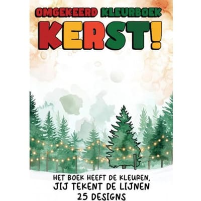 Omgekeerd Kleurboek - Kerst! - Het Boek Heeft De Kleuren, Jij Tekent De Lijnen - Kleurboek Shop