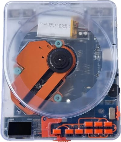 Draagbare Bluetooth-cd-speler, 2000mAh-batterij, ultradun en compact, ondersteunt MP3/WMA-formaten, ideaal Geschikt voor op reis en thuisgebruik, transparant ontwerp.
