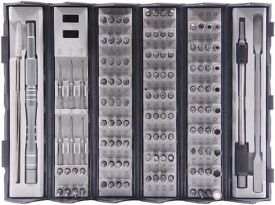 Precisie Schroevendraaier Set - Reparatieset Bits - Elektronica Reparatie - 128 Delige Kit - 20x10x10 cm - Zwart