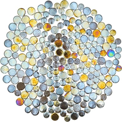Keramische Mozaïektegels - Ronde Tegeltjes - Doe-het-zelf Decoratie - Iriserende Afwerking - 500g Pakket - Bruin