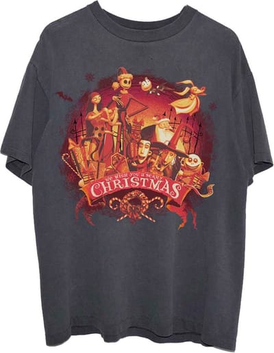 Disney The Nightmare Before Christmas - We Wish You A Scary Christmas Unisex T-shirt - S - Zwart
