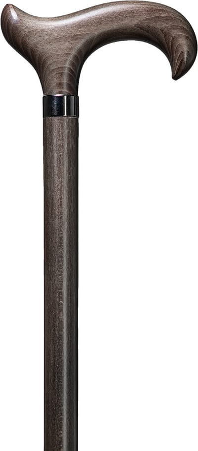 Gastrock XL Wandelstok beukenhout - 110 cm – Platinagrijs - Houten wandelstok - Gewicht 510 gram - Diameter wandelstok 22 mm - Geschikt voor extra lange mensen – Derby handvat – Maximale belasting 180 kilogram