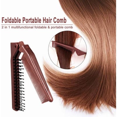Peigne Pliable Portable Brosse à Cheveux de Voyage Peigne à Cheveux Pliant en Plastique Démêlant Antistatique Brosse à Cheveux black