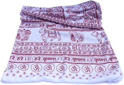 Meditatie omslagdoek met mantra Maha, XL, 220 x 106 cm, wit