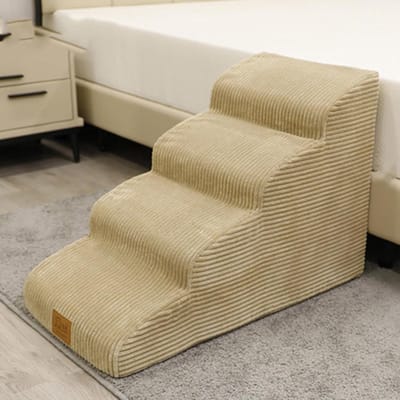 Huisdier Trappen - Hondenladder - Hoge meubels bereiken - Antislip bodem - 40x74x52cm - Beige