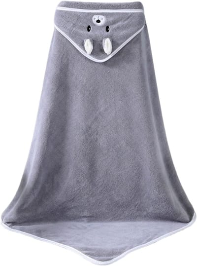 Babybadcape met capuchon - pasgeboren babybadhanddoek - kinderhanddoek met capuchon - babybadhanddoek - babyhanddoek/kinderhanddoek - 0-5 jaar -105*105cm-Grijs