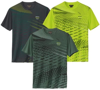 ATLAS FOR MEN - Set van 3 sportieve T-shirts - Heren - Verkrijgbaar in grote maten - L