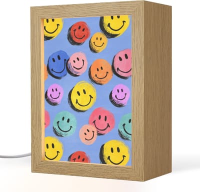 Nachtlampje 15x20 cm - Kinder lampje - Smileys - Kleurrijk - Tafellamp kinderkamer - Slaapkamer lamp - Bedlamp kinderen - Kinderlampje stopcontact - Wandlamp babykamer - Nachtlampjes