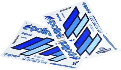Stickerset Team POLINI 225.030 Scooter Universeel 2 stickervellen 48.5x34.5cm