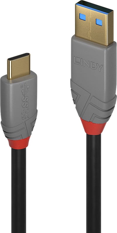 Lindy 36919 USB-kabel 3 m USB C USB A Zwart