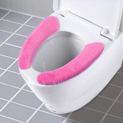 Universele toiletbrilhoes Zacht WC-pasta Toilet Kleverig zitkussen Wasbaar Badkamer Warmer Zitdeksel Cover Pad Kussen Effen Kleur