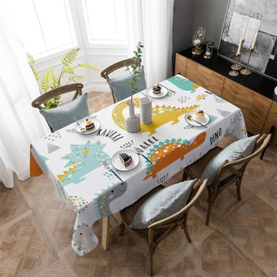 Cartoon Dinosaur Tafelkleed Vakantiedecor Waterdichte Rechthoekige Tafelkleden Bruiloftsdecor Tafelkleed 4pcs 33x48 Table mat gray
