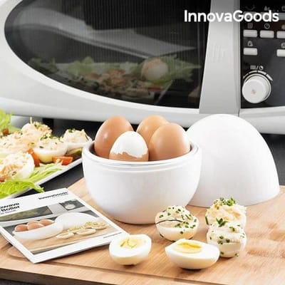 Cuiseur à Oeufs - InnovaGoods - Boilegg - Aluminium et PP - Capacité 4 oeufs - Design fonctionnel blanc
