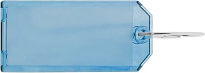 CombiCraft Plexiglas sleutellabels met 2-zijdig venster 75x31mm blauw - 10 stuks