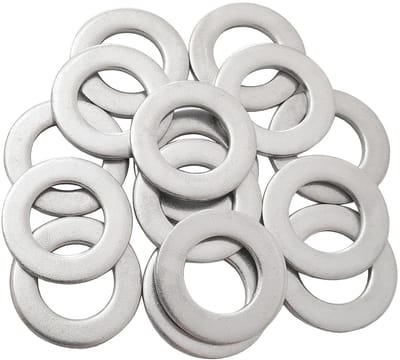 Set van 24 M14 vlakke ringen DIN125 in roestvrij staal A2 V2A 304 voor schroeven, moeren en mechanische toepassingen in de industrie en woningbouw