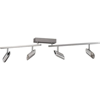 Brilliant LED plafondspot Risell, lengte 104 cm, aluminiumkleurig