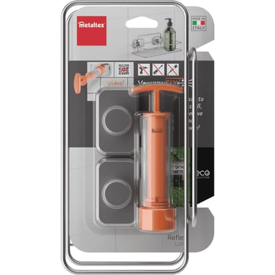 Metaltex - Doucherek Reflex - 1 laag - Badkamerrek - Met vacuum-fix montageset - Chrometherm