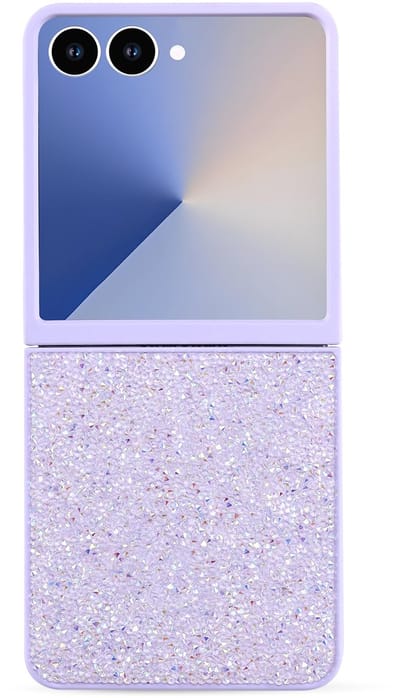 Casemania Hoesje Geschikt voor Samsung Galaxy Z Flip 7 - Paars - Diamant Glitter Back Cover