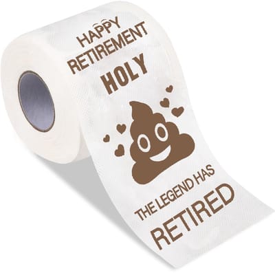 Dailygoods- Toiletpapier 3 laags - Grappige Pensioen Gag Geschenken - Cadeau voor Mannen/Vrouwen - 160 Vellen - 10 x 10 cm - Bedrukt met "HAPPY PENSIOEN - Grappig Toiletpapier