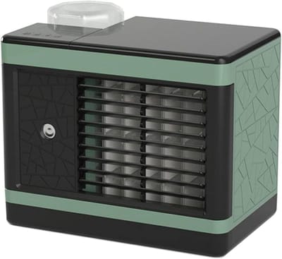 Mobiele Airco - Mini Koeler - Zomerse Koelte - Verwarmen Koelen - 1000 Gram - Groen Zwart