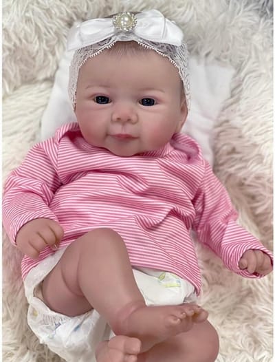 Babypop Realistisch - Nieuwgeboren pop Speelgoed - Kinderspeelgoed - Zachte stoffen body - 48 cm - Roze