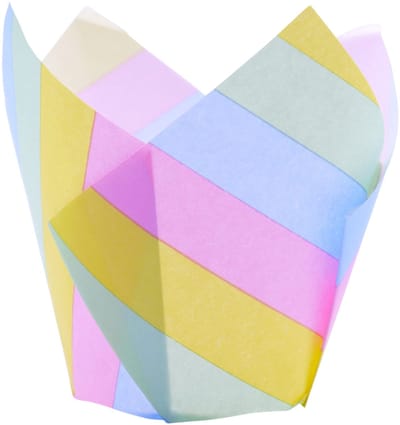 24 PME tulpvormige muffinhoesjes, regenboogstrepen