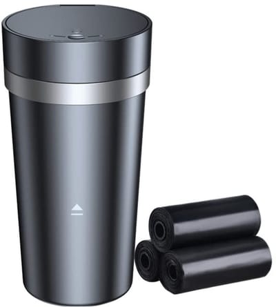 Dailygoods- Autovuilnisbak met Deksel - Multifunctionele Auto Vuilnisbak - 500 ml Inhoud - 3 Vuilniszakken - Duurzaam ABS Materiaal - Verwijderbaar Ontwerp - Autovuilbak