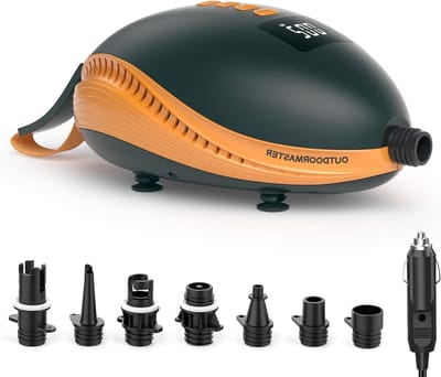Elektrische SUP-pomp 20 PSI - Snelle luchtinlaat voor opblaasbare paddleboards, boten en watersporten met 12V DC autostekker