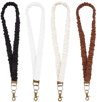 Dailygoods- Lanyards 4 stuks - Rekbaar Koord - Polyester - ID-kaart - Telefoonkoord - Comfortabel en Duurzaam - Identiteitskaartkoord